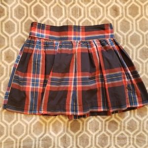 Abercrombie Navy and Red Plaid Skirt